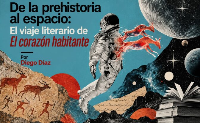 De la prehistoria al espacio El viaje literario de El corazón habitante por Diego Díaz. Imagen generada con IA ChatGPT