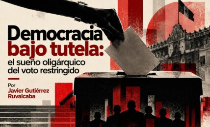 Democracia bajo tutela por Javier Gutiérrez Ruvalcaba. Imagen generada con IA ChatGPT