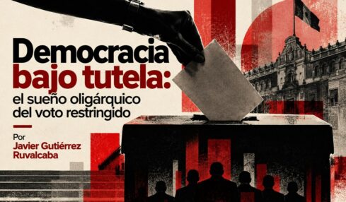 Democracia bajo tutela por Javier Gutiérrez Ruvalcaba. Imagen generada con IA ChatGPT