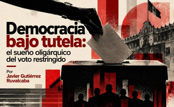 Democracia bajo tutela por Javier Gutiérrez Ruvalcaba. Imagen generada con IA ChatGPT