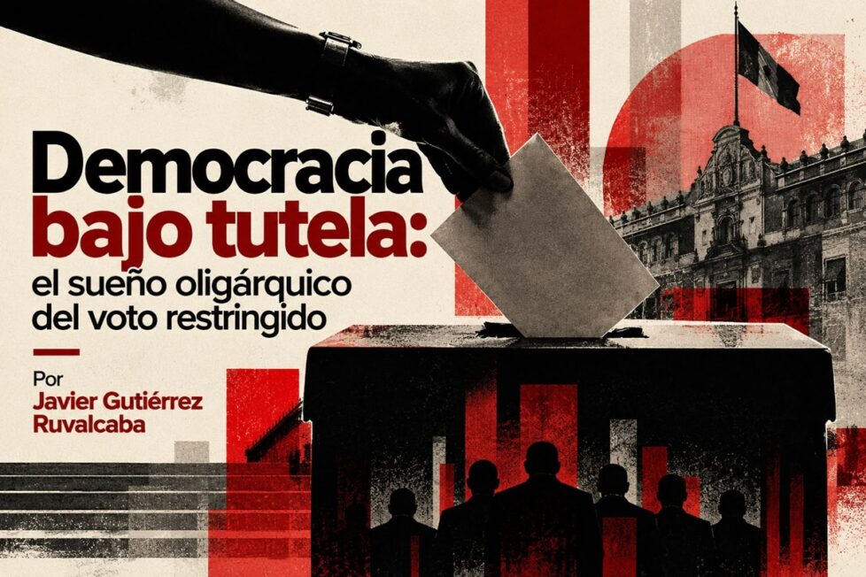 Democracia bajo tutela por Javier Gutiérrez Ruvalcaba. Imagen generada con IA ChatGPT