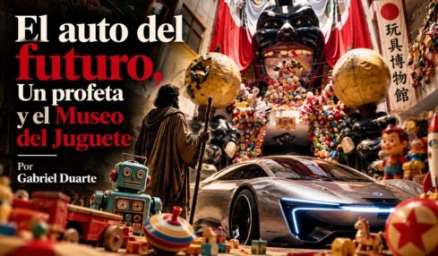 El auto del futuro, Un Profeta y el Museo del Juguete por Gabriel Duarte. Imagen generada con IA ChatGPT