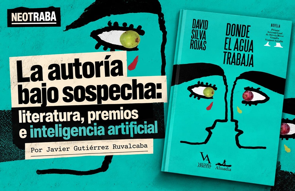 La autoría bajo sospecha literatura, premios e inteligencia artificial por Javier Gutiérrez Ruvalcaba. Imagen generada con IA ChatGPT