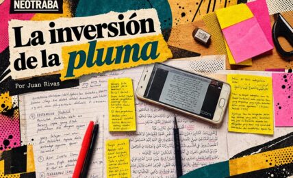 La inversión de la pluma por Juan Rivas. Imagen generada con IA ChatGPT