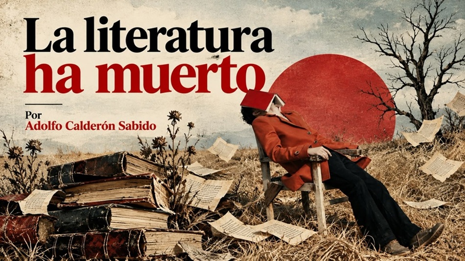 La literatura ha muerto por Adolfo Calderón Sabido. Imagen generada con IA ChatGPT